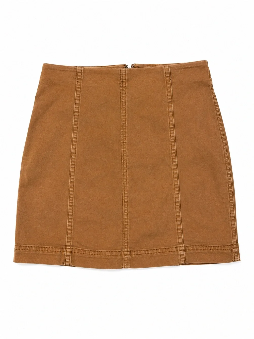 Women's Tan Denim-Style Mini Skirt